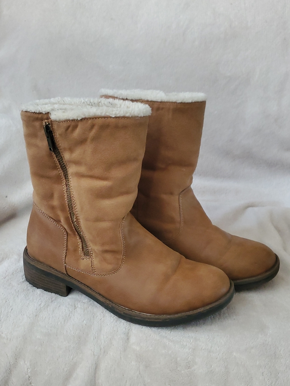RocketDog Women's Tan Faux-Shearling Lined Mid-Calf Boots